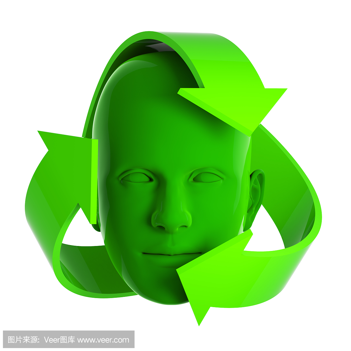 3d绿头回收符号